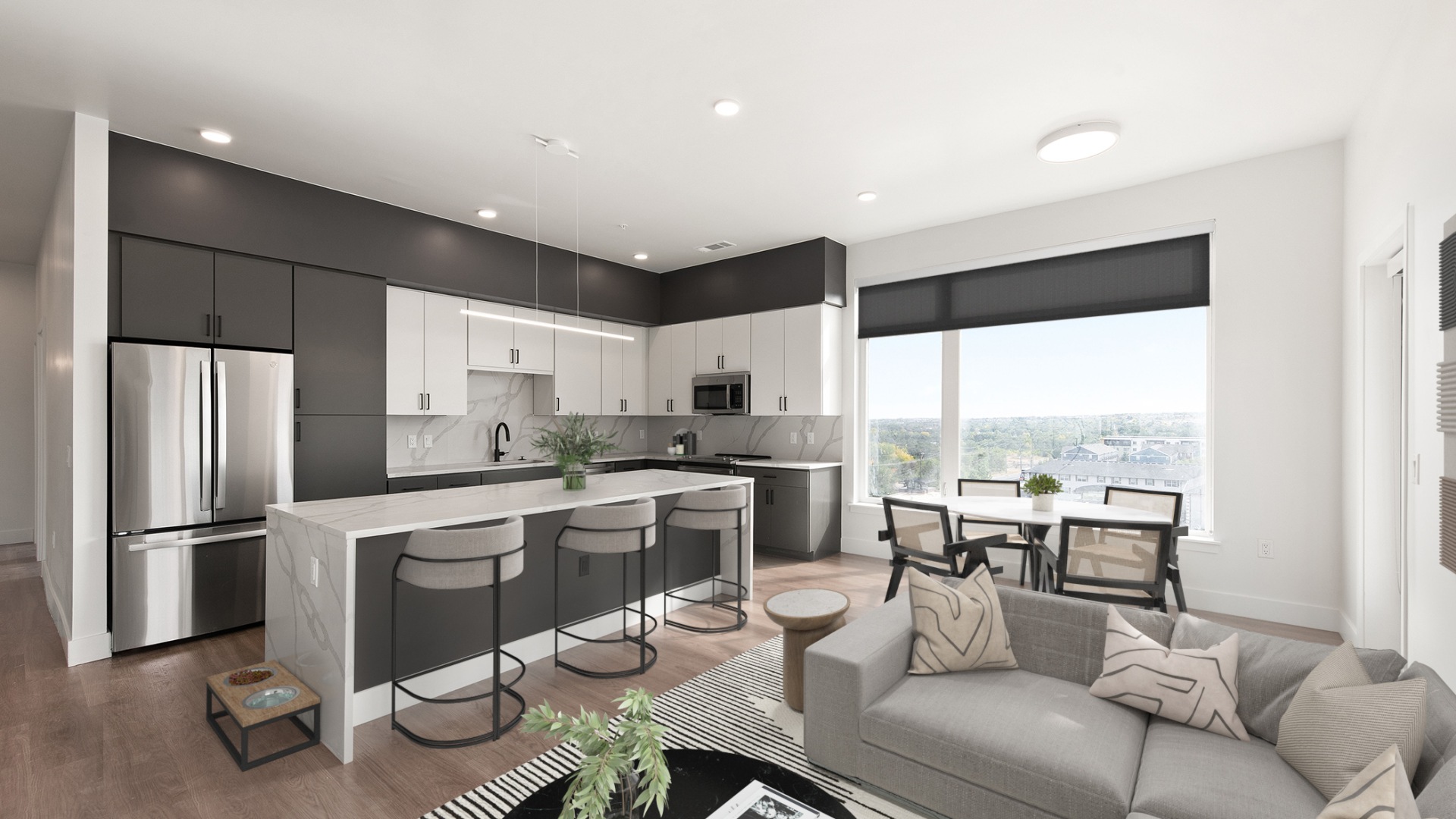 kitchen with ample counter-space and modern appliances