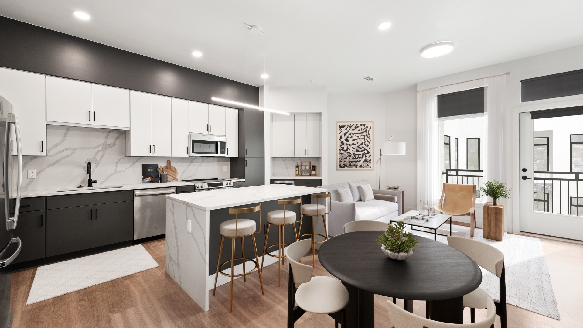 kitchen with ample counter-space and modern appliances