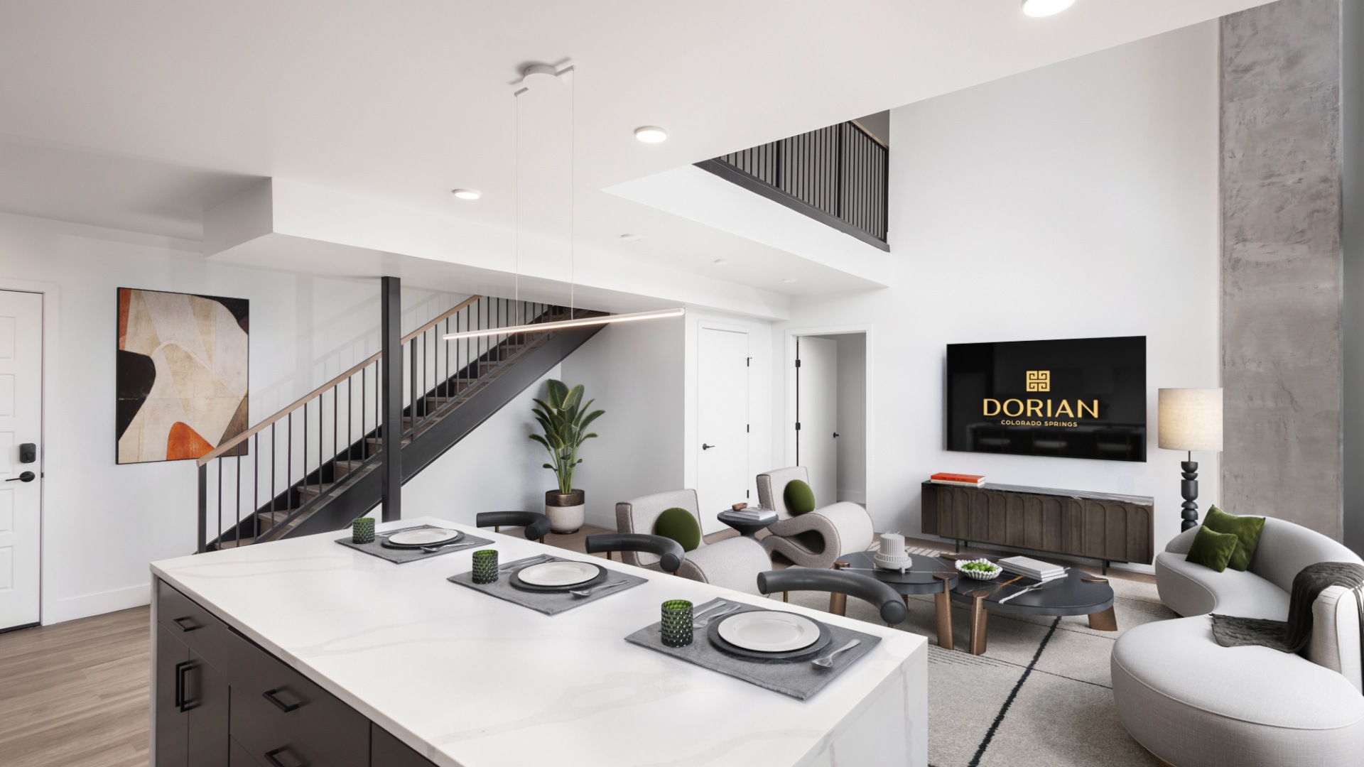 Beautiful Chef Inspired Kitchen and Living Room with Upstairs Living Loft